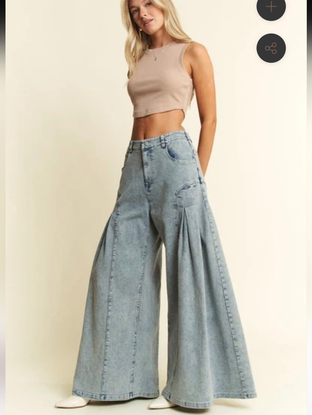 Jade By Jane Women's Extra Wide Pleated Jeans Sz 2x NWT